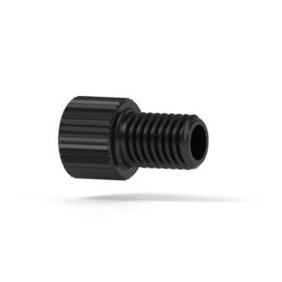 Upchurch Scientific SealTight Flangeless Nut Short Fitting for 1/16 inch OD Tubing, 1/4-28 Flat-Bottom, Standard Knurl, PEEK, Black, Single - F-298 - Click Image to Close